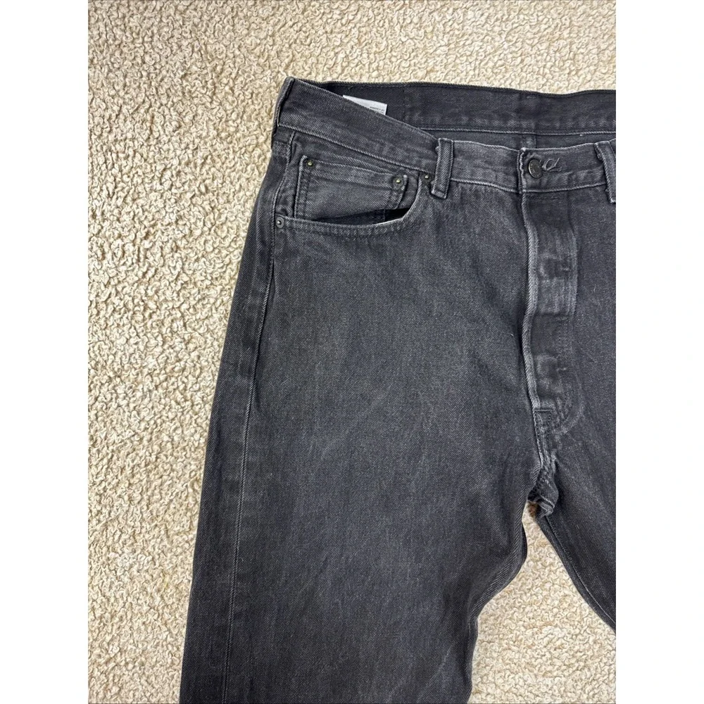 Levis 501XX Jeans Mens 36x32 Black Denim Button Fly Dark Wash Vintage Bootcut